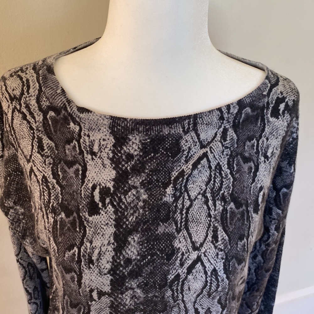 Joie Black Gray Python Print Wool/Cashmere Blend … - image 6